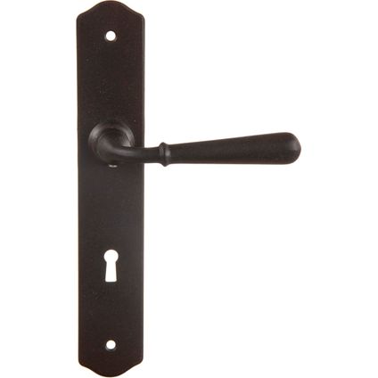 Bertomani deurkruk 2714 met platen 72mm zwart