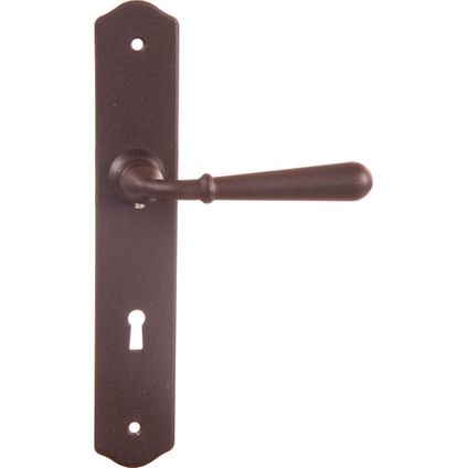 Linea Bertomani deurklinken met platen ijzer roestlook -2 stuks