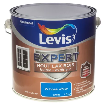 Laque Levis Expert Bois extérieur mix base white satin 2,5L