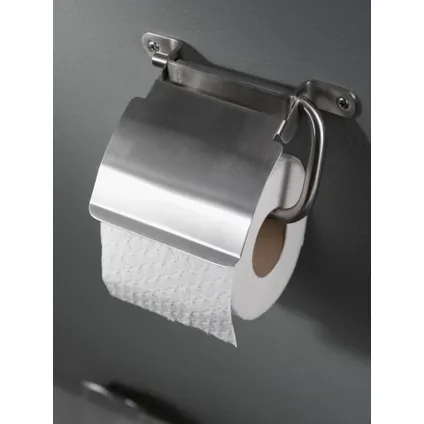 Porte-rouleau papier toilette Haceka Ixi avec couvercle acier inoxydable 3