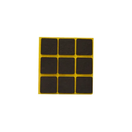 Patin feutre auto-adhésif Sencys brun carré 25x25mm 9pcs
