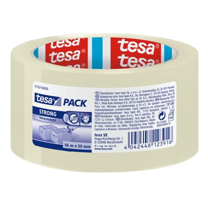 Tesa verpakkingstape Pack Strong transparant 50mmx66m
