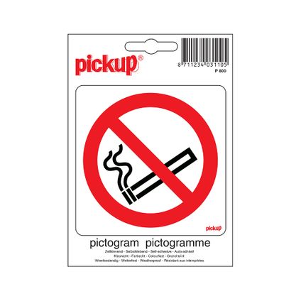 Pictogramme Pickup Interdiction de fumer 10x10cm