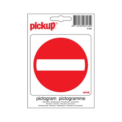 Pickup sticker Verboden toegang 10x10cm