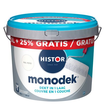 Histor Monodek muurverf RAL 9010 12,5L