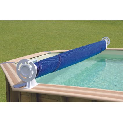 Enrouleur bâche à bulles LUXE - amovible - largeur maximum 6,50m - pour piscines bois et béton / à coque