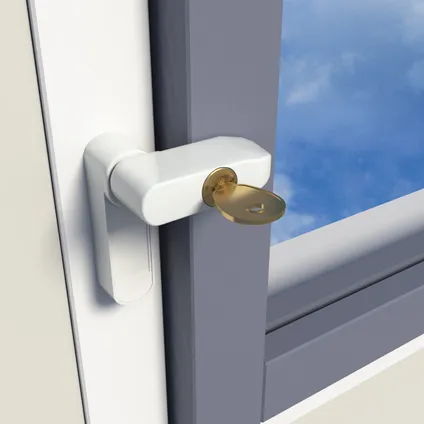 Verrou de fenêtre SecuMax fermant à clé blanc RAL9010 2