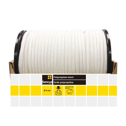 Corde polypropylène tressé Sencys blanc 6mm 1m