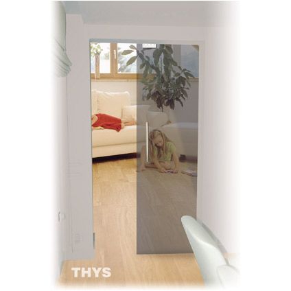Porte coulissante en verre sécurit Thys 'Thytan Sliding' gris fumé 215x93cm