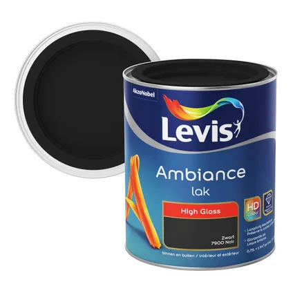 Laque Levis Ambiance High gloss stiletto black 750ml