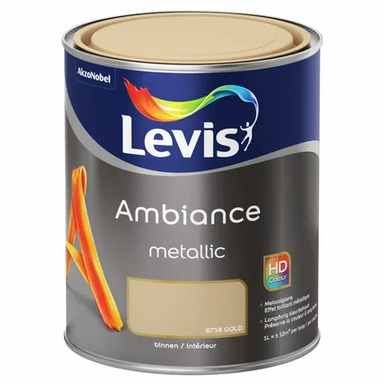 Levis muurverf Ambiance metallic gold 1L 4