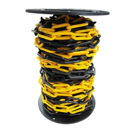 Sencys veiligheidsketting polyetheen zwart/geel 6mmx1m