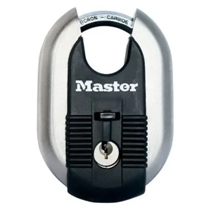 Cadenas disque Master Lock Excell® titane renforcé et inox 60mm avec anse protégée