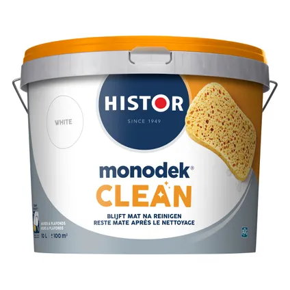 Histor Monodek Clean muurverf wit 10L 3