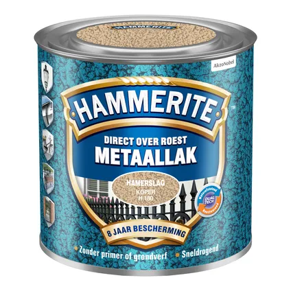 Hammerite metaalverf Hamerslag koper H180 250ml 2