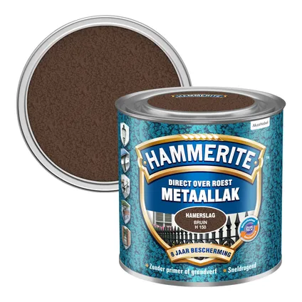 Fabrikant Rustiek Vooraf Hammerite metaalverf Hamerslag bruin H150 250ml