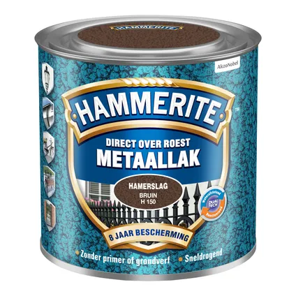 Hammerite metaalverf Hamerslag bruin H150 250ml 2
