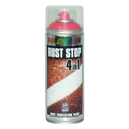 Peinture antirouille Dupli-Color Rust Stop rouge feu satiné 400 ml