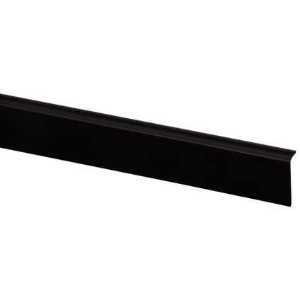 Hockeystickprofiel kunststof zwart 8x21mm 260cm