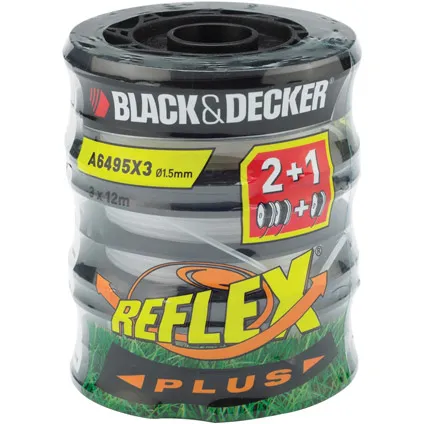 Black + Decker spoel kantenmaaier 'A6495-XJ' 12 m x 1,5 mm - 3 stuks