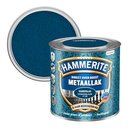 Hammerite metaalverf hamerslag glans donkerblauw 250ml