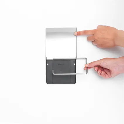 Porte-papier de toilette + couvercle Brabantia Renew métal mat à suspendre 2