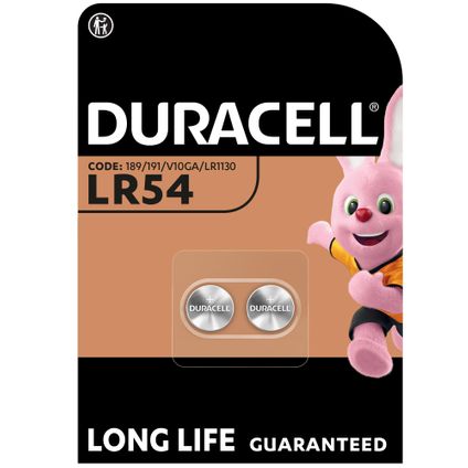 Duracell alkaline knoopcel batterij 'LR54' 1,5 V - 2 stuks