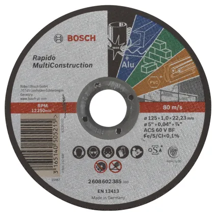 Bosch doorslijpschijf recht Rapido Multi Construction ACS 60 V 125x1mm