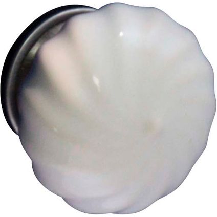 Bouton de porte Linea Bertomani porcelaine torsadé blanc 40mm