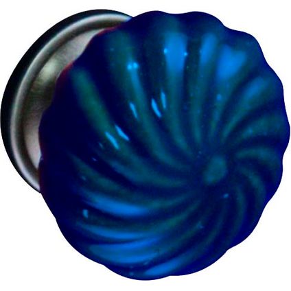 Linea Bertomani deurknop gedraaid porselein blauw 40mm