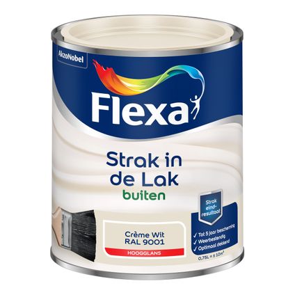 FLEXA STRAK IN DE LAK HOOGGLANS CRÈME WIT RAL 9001 750 ML