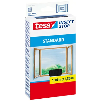 Moustiquaire pour fenêtre Tesa Insect Stop Standard noir 1,3x1,1m
