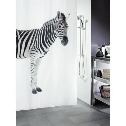 Spirella douchegordijn Zebra zwart 180cm
