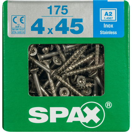Spax universeelschroef T-Star + A2 inox 45x4mm 175 st