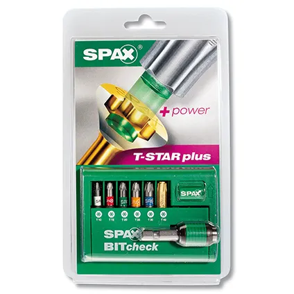 Spax bitset 'T-Star plus' met adapter - 6 stuks