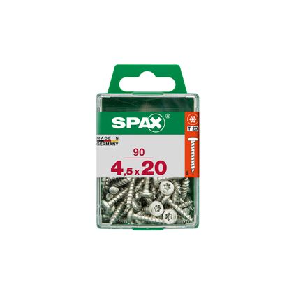 Spax schroef ronde kop staal 20 x 4,5 mm - 90 stuks