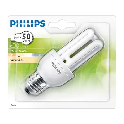hanger Politiek prins Philips spaarlamp stick 11W E27 (grote fitting)