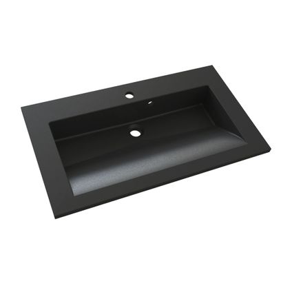 Allibert wastafel Slide solid surface 80cm zwart graniet