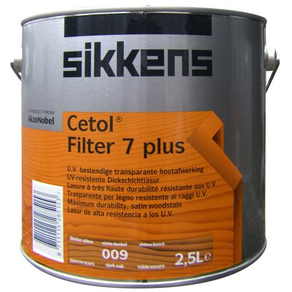 Lasure Sikkens cetol Filter 7 Plus chêne foncé 2,5L transparente