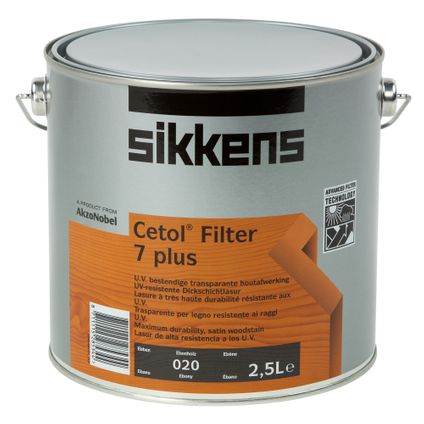 Lasure Sikkens 'Cetol Filter 7 plus' satiné ébène 2,5L