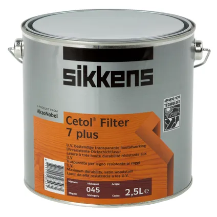 Sikkens 'Cetol Filter 7 plus' beits satijn mahonie 2,5L
