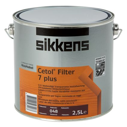 Sikkens 'Cetol Filter 7 plus' beits satijn palissander 2,5L