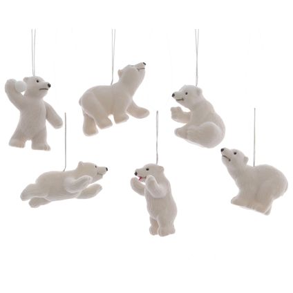 Suspension de Noël ours polaire Decoris blanc 1pièce