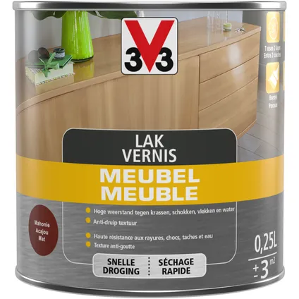Vernis V33 Meuble Deco acajou mat 250ml 3