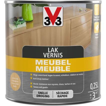 Vernis V33 Meuble Deco chêne clair satiné 250ml 3