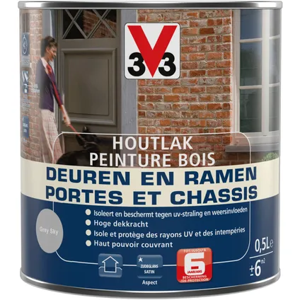 Peinture bois V33 Portes & chassis grey sky satin 500ml 3