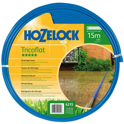 Hozelock Tricoflat afvoerslang 15 meter, diameter 25 mm