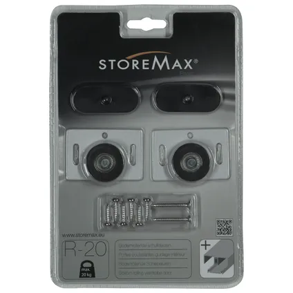 StoreMax Basic set de roulettes pour Une porte type roulante R-20 4