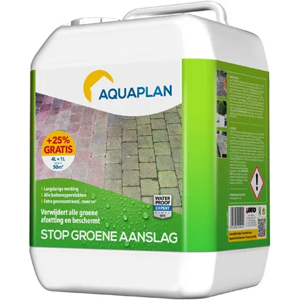 Aquaplan stop groene aanslag 5L en 25 p/c gratis 2