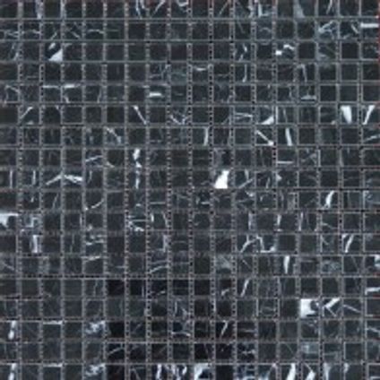 Mozaïektegel Marquina zwart 30,5x30,5cm